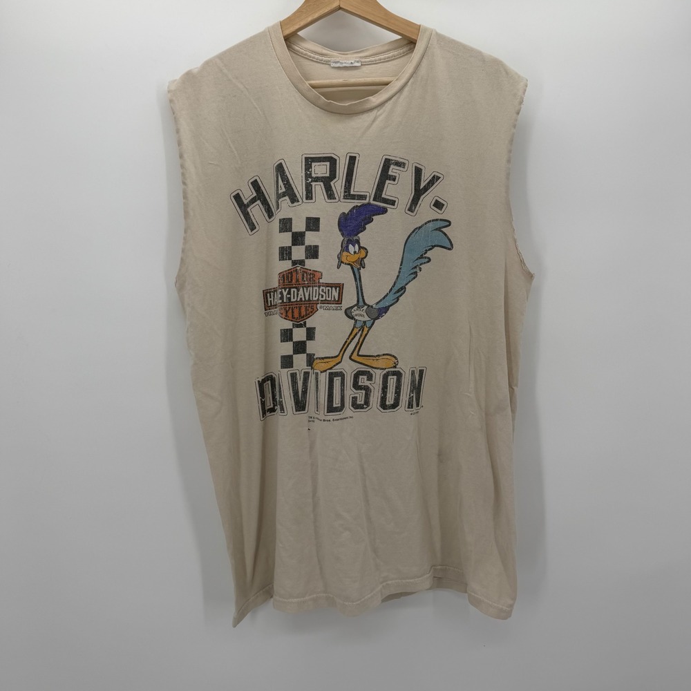 Harley-Davidson Road Runner Looney Tunes Muscle Tee Tan Indy West Plainfield IN